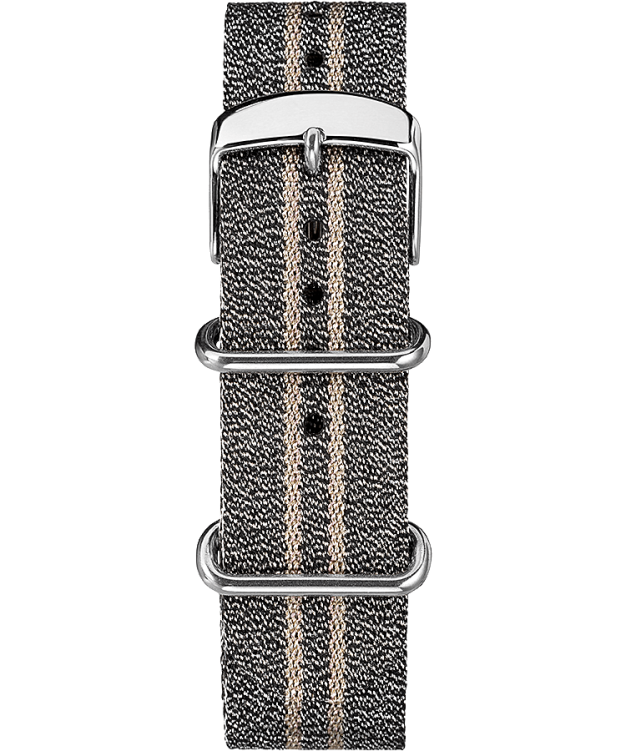 sangles | Timex unisexe Sangle coulissante en tissu à rayures métalliques de 20 mm R2F20530 gris
