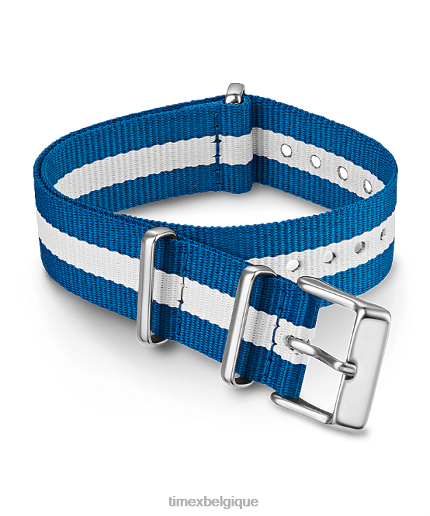 sangles | Timex unisexe Sangle double couche en tissu de 18 mm R2F20531 bleu