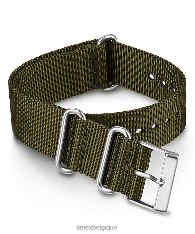 sangles | Timex unisexe Sangle double couche en tissu de 20 mm R2F20503 vert