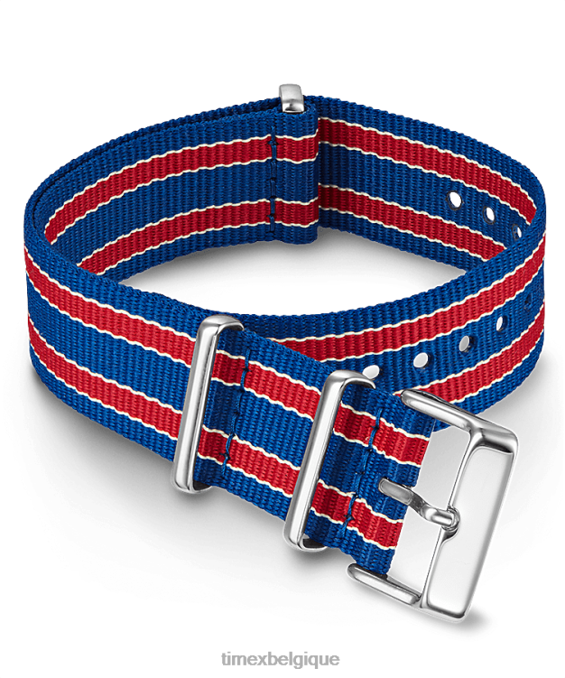 sangles | Timex unisexe Sangle double couche en tissu de 20 mm R2F20518 blanc