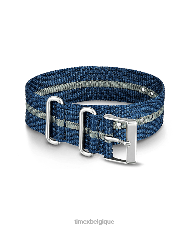 sangles | Timex unisexe Sangle monocouche en tissu de 20 mm R2F20502 bleu