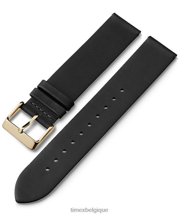 sangles | Timex unisexe Bracelet en cuir à dégagement rapide de 20 mm R2F20481 noir