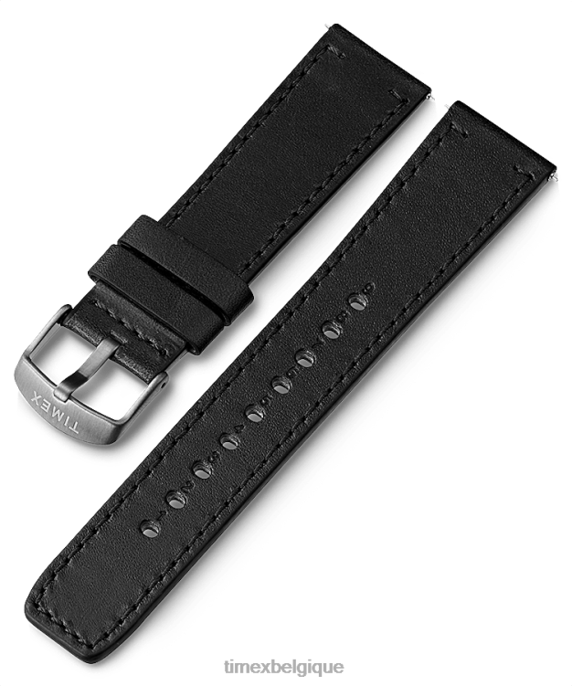 sangles | Timex unisexe Bracelet en cuir à dégagement rapide de 22 mm R2F20426 noir