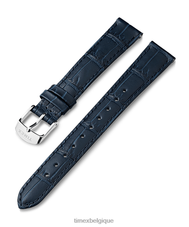 sangles | Timex unisexe bracelet en cuir de 16 mm R2F20446 bleu