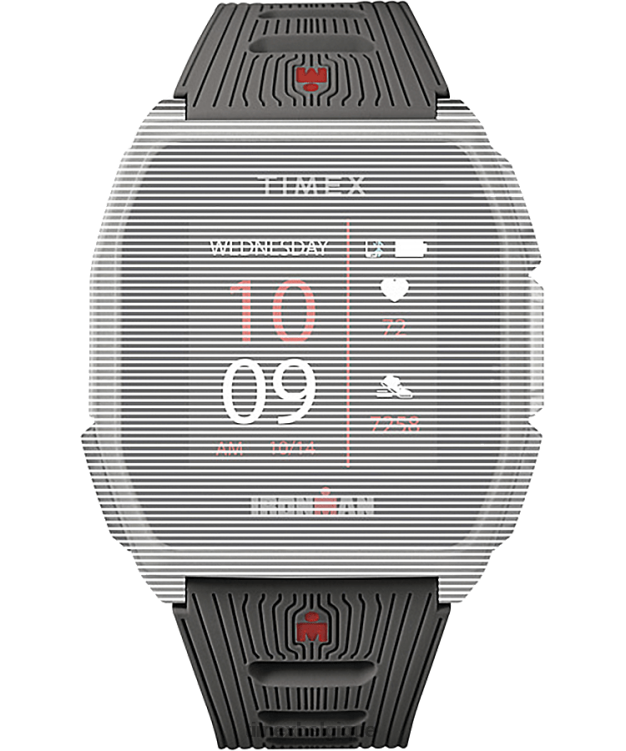sangles | Timex unisexe bracelet en silicone de remplacement 24 mm pour gps ironman r300 R2F20641 gris foncé