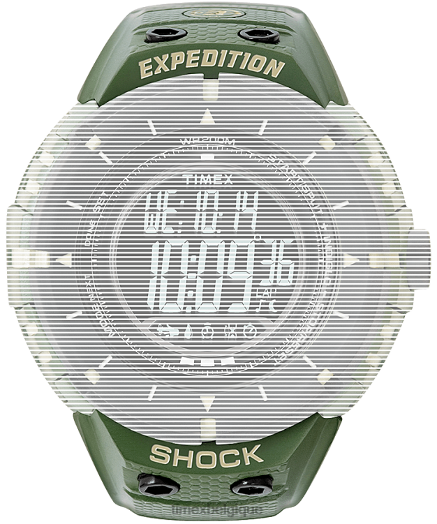 sangles | Timex unisexe sangle de remplacement pour boussole numérique Expedition Shock R2F20680 vert