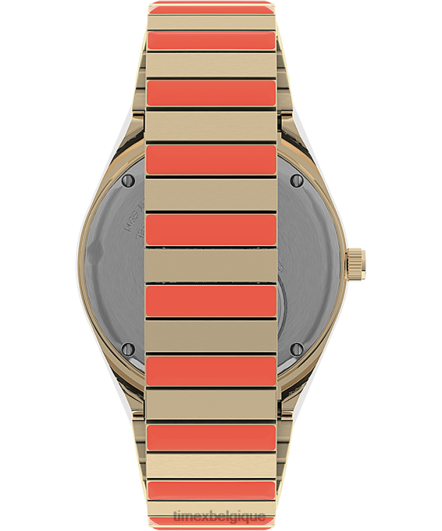 montres | Q Timex femmes Malibu - Montre à bracelet extensible en acier inoxydable de 36 mm R2F20372 doré/bicolore/noir