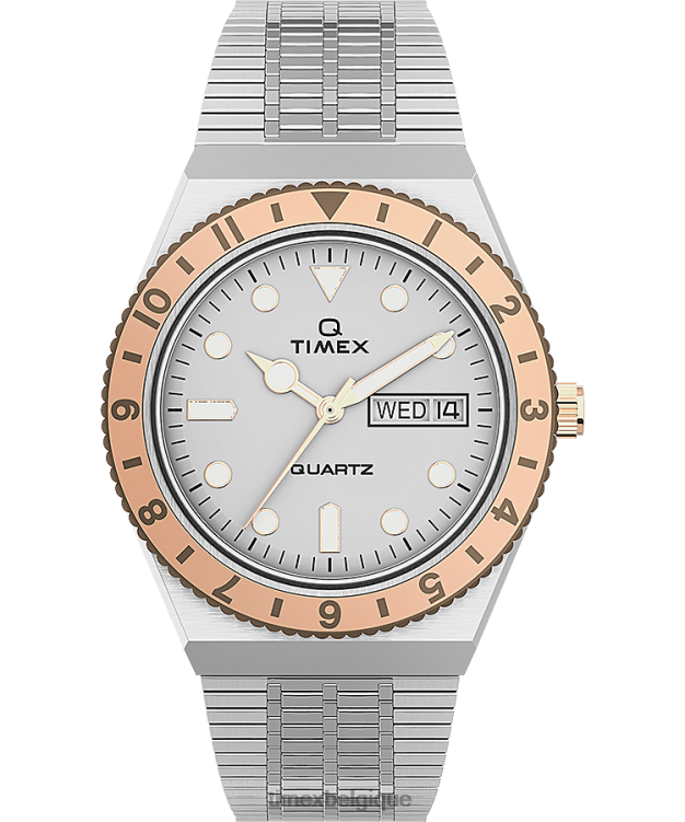 montres | Q Timex femmes Montre bracelet en acier inoxydable de 36 mm R2F20348 acier inoxydable/ton argenté