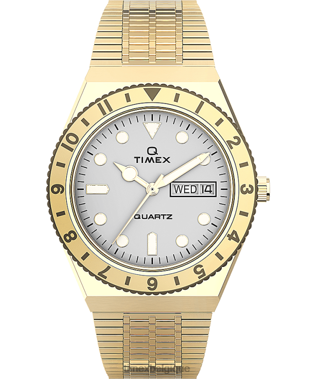 montres | Q Timex femmes Montre bracelet en acier inoxydable de 36 mm R2F20349 doré/crème