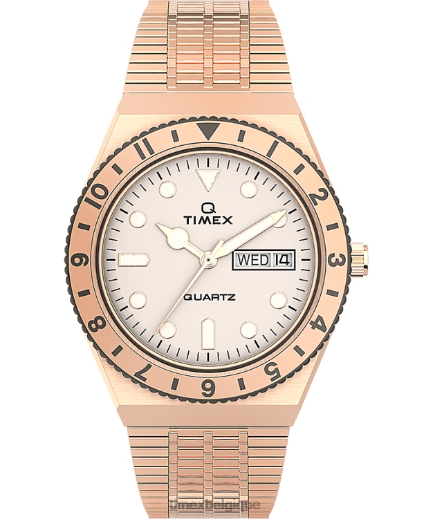 montres | Q Timex femmes Montre bracelet en acier inoxydable de 36 mm R2F20368 ton doré rose/crème