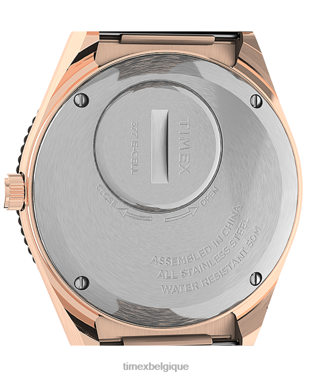 montres | Q Timex femmes Montre bracelet en acier inoxydable de 36 mm R2F20368 ton doré rose/crème