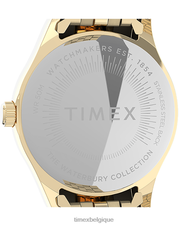 montres | Timex femmes Montre-bracelet traditionnelle Waterbury en acier inoxydable de 34 mm R2F20357 ton d'or