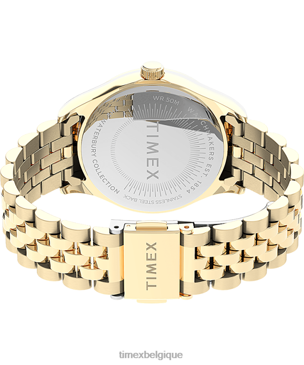 montres | Timex femmes Montre-bracelet traditionnelle Waterbury en acier inoxydable de 34 mm R2F20357 ton d'or