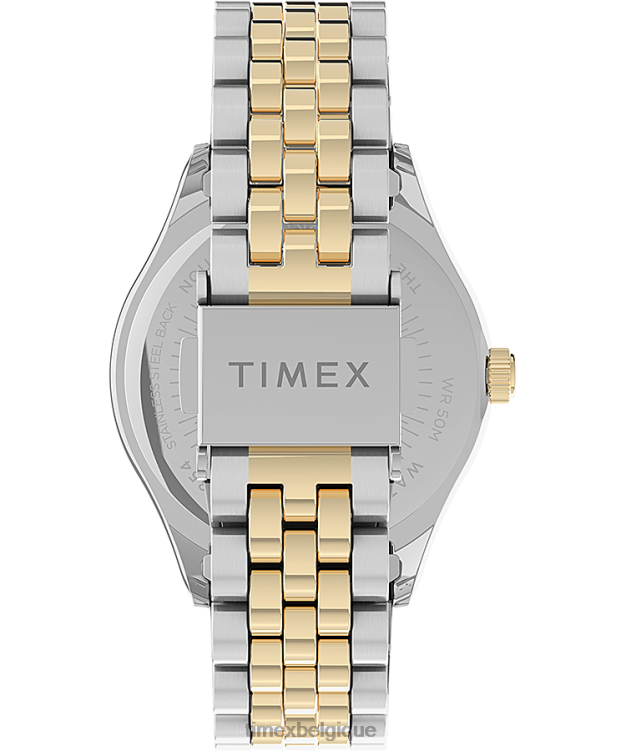 montres | Timex femmes Montre-bracelet traditionnelle Waterbury en acier inoxydable de 34 mm R2F20369 bicolore/argenté