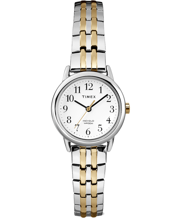 montres | Timex femmes lecteur facile bande d'extension de 25 mm R2F20334 argenté/bicolore/blanc
