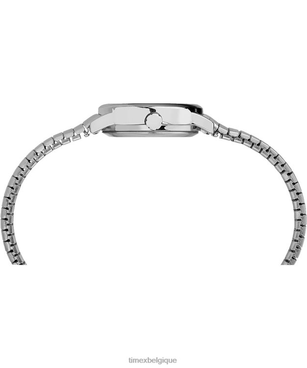 montres | Timex femmes montre à bracelet d'extension 25 mm facile à lire R2F20370 argenté/acier inoxydable/blanc