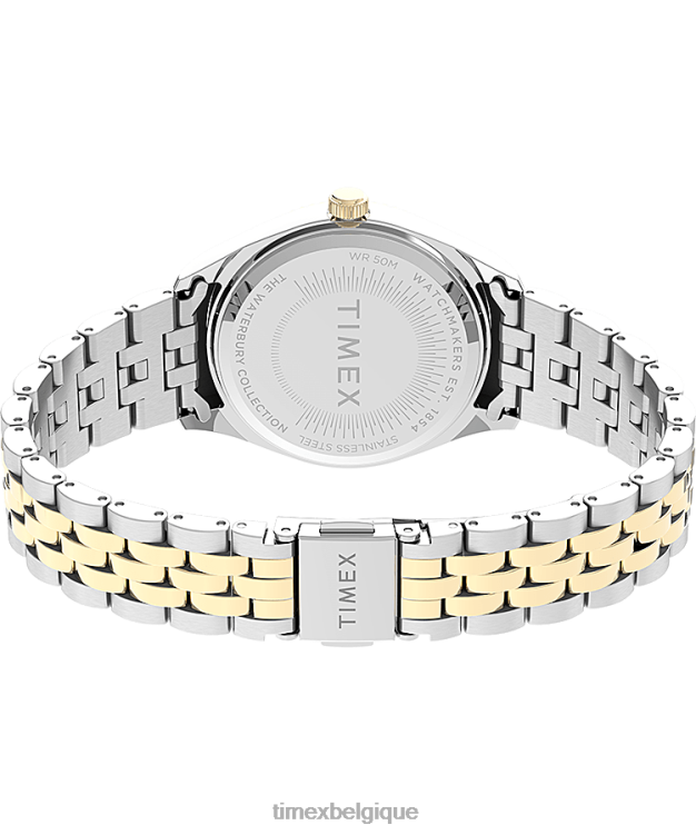 montres | Timex femmes montre-bracelet en acier inoxydable Legacy Boyfriend de 36 mm R2F20336 bicolore/doré
