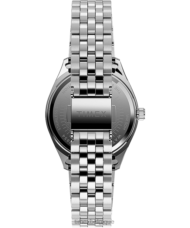 montres | Timex femmes montre-bracelet en acier inoxydable Legacy Boyfriend de 36 mm R2F20378 acier inoxydable/blanc