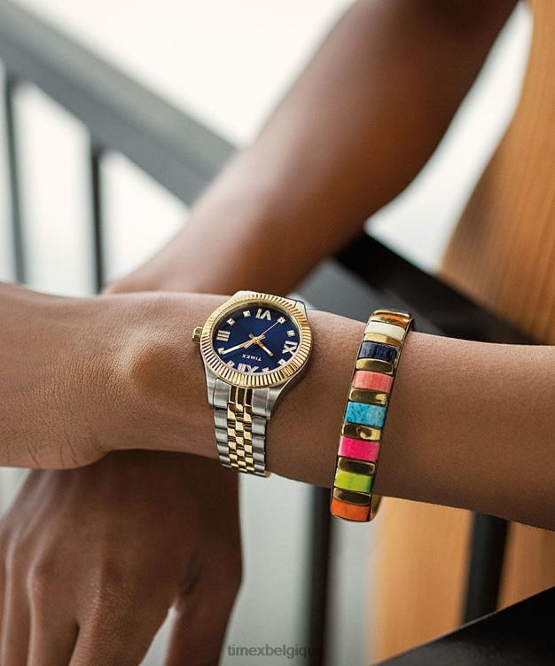 montres | Timex femmes montre-bracelet en acier inoxydable Legacy de 34 mm R2F20323 doré/noir