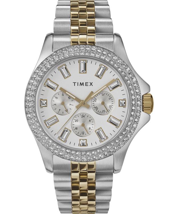 montres | Timex femmes montre bracelet en acier inoxydable multifonction Kaia 40 mm R2F20347 bicolore/argenté