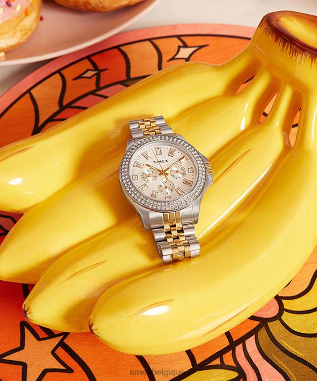 montres | Timex femmes montre bracelet en acier inoxydable multifonction Kaia 40 mm R2F20347 bicolore/argenté