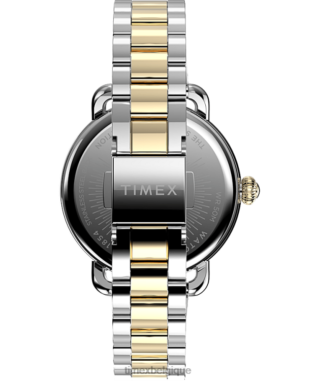 montres | Timex femmes montre bracelet en acier inoxydable standard de 34 mm R2F20374 argenté/bicolore/nacre