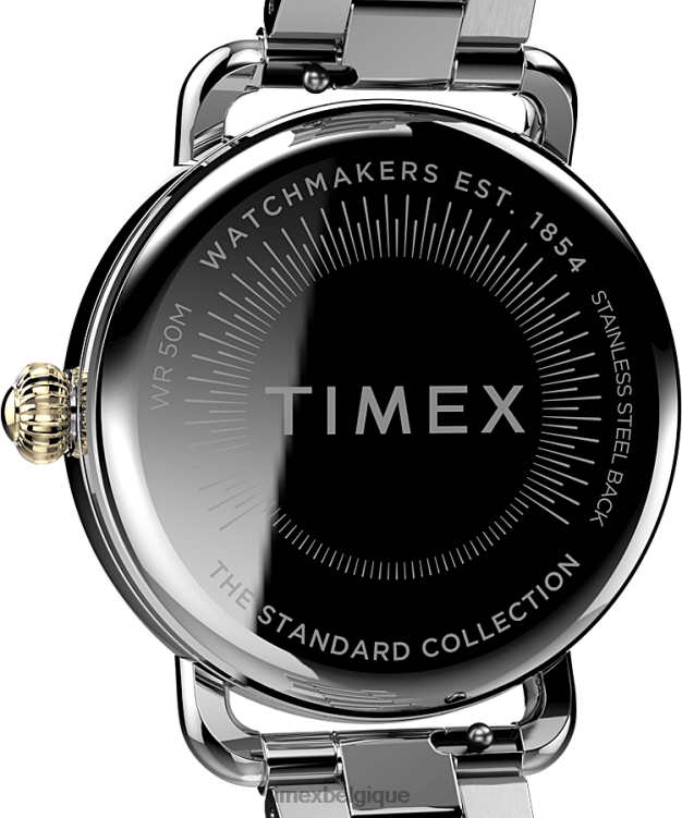 montres | Timex femmes montre bracelet en acier inoxydable standard de 34 mm R2F20374 argenté/bicolore/nacre