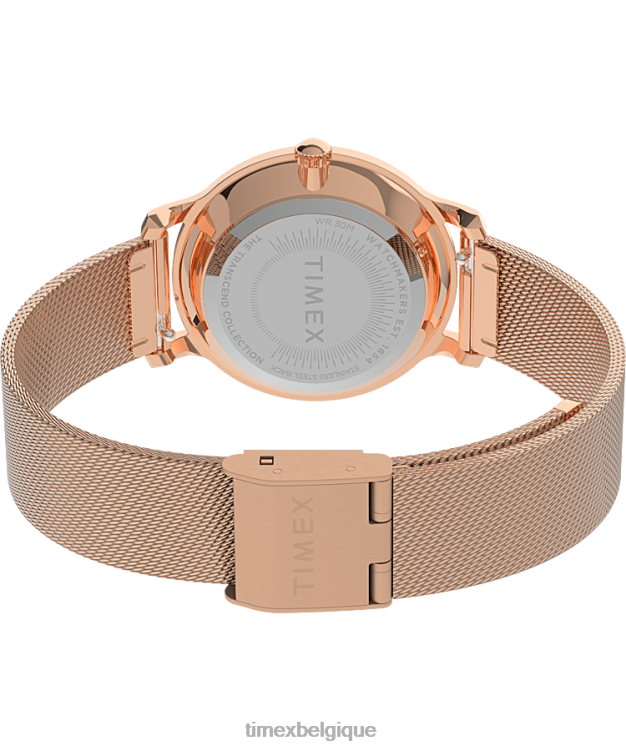 montres | Timex femmes montre-bracelet en acier inoxydable transcend céleste de 31 mm R2F20354 ton doré rose/noir