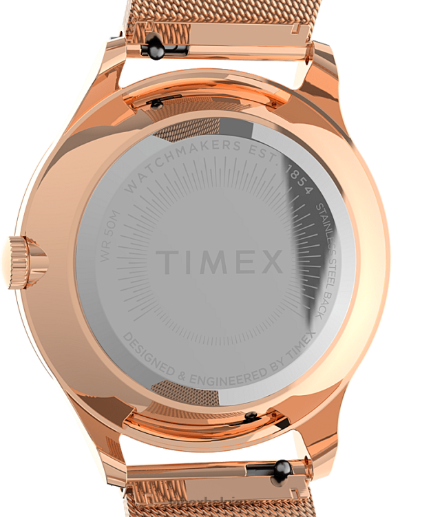 montres | Timex femmes montre à bracelet en maille d'acier inoxydable de 32 mm d'opulence céleste R2F20352 ton doré rose/blanc