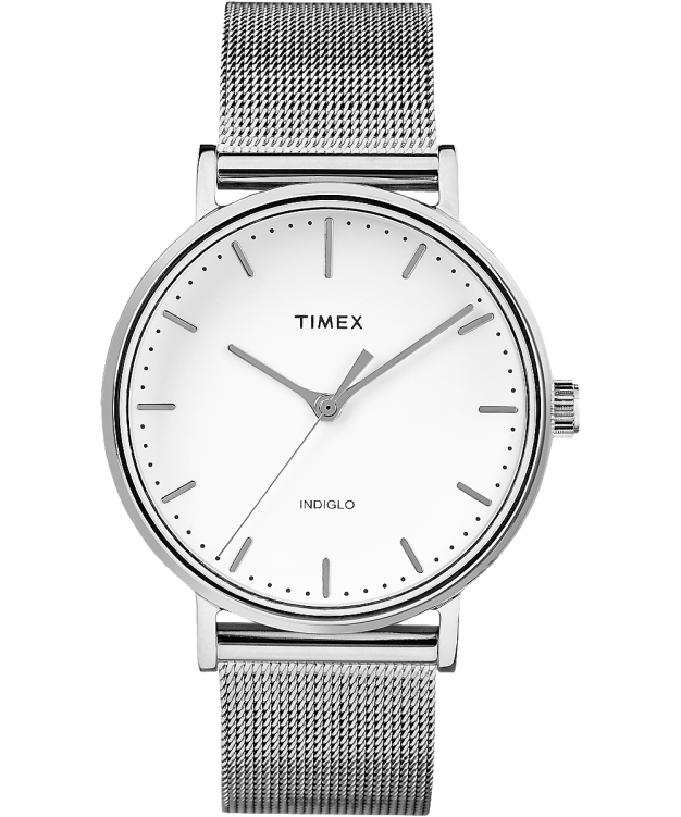 montres | Timex femmes montre fairfield à bracelet en maille de 37 mm R2F20344 argenté/blanc