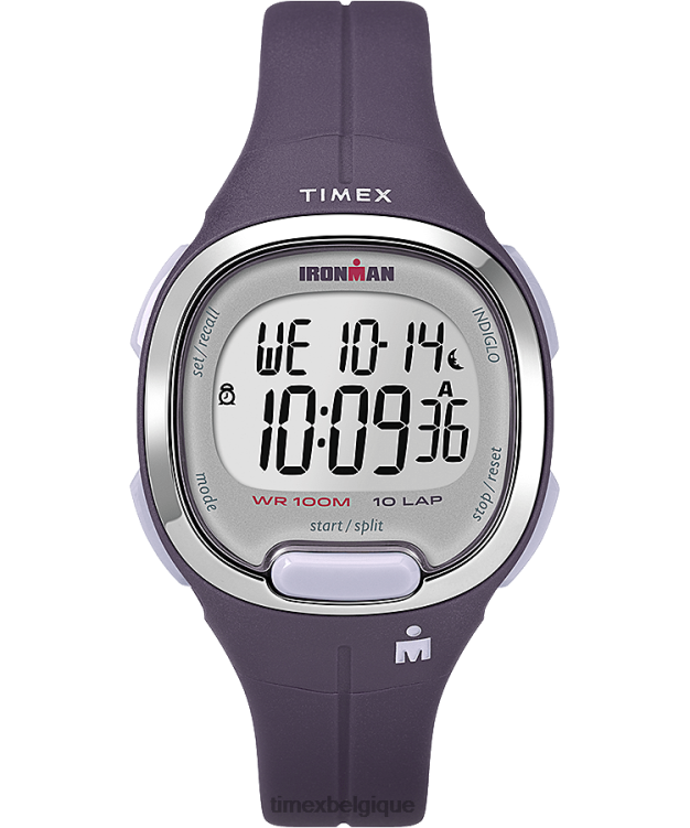 montres | Timex femmes montre ironman transit 33 mm, bracelet en résine de taille moyenne R2F20409 violet/argenté