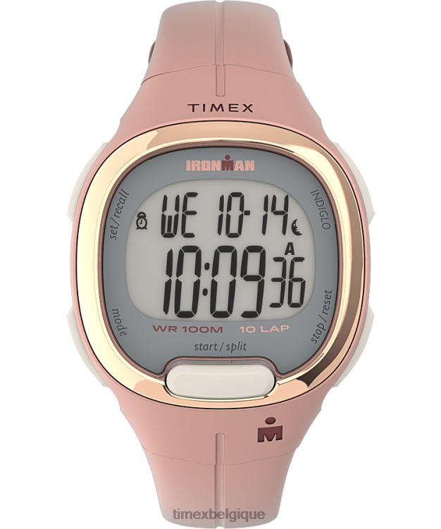 montres | Timex femmes montre transit 33 mm avec bracelet en résine R2F20406 rose/doré rose