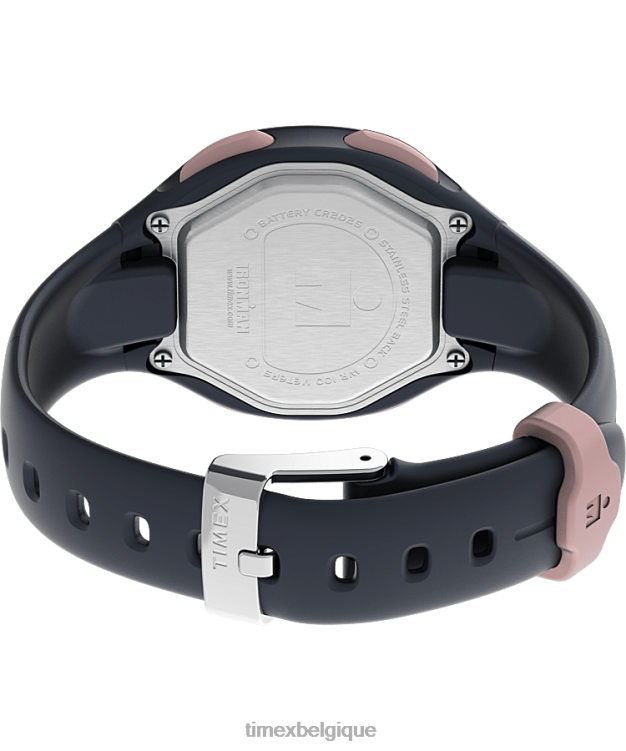 montres | Timex femmes montre transit 33 mm avec bracelet en résine R2F20408 bleu marine/doré rose