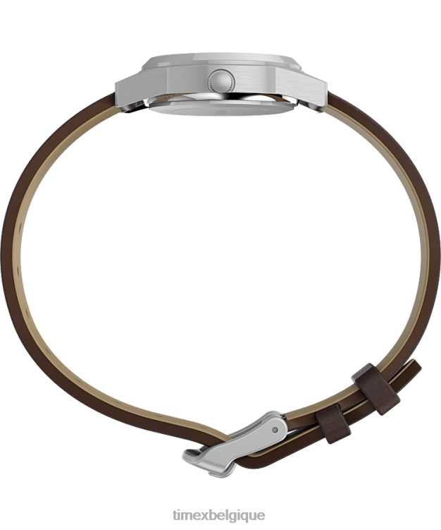 montres | Timex femmes Montre Expedition Field Mini avec bracelet en cuir de 26 mm R2F20393 acier inoxydable/marron/crème