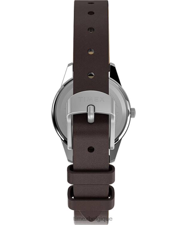 montres | Timex femmes Montre Expedition Field Mini avec bracelet en cuir de 26 mm R2F20393 acier inoxydable/marron/crème