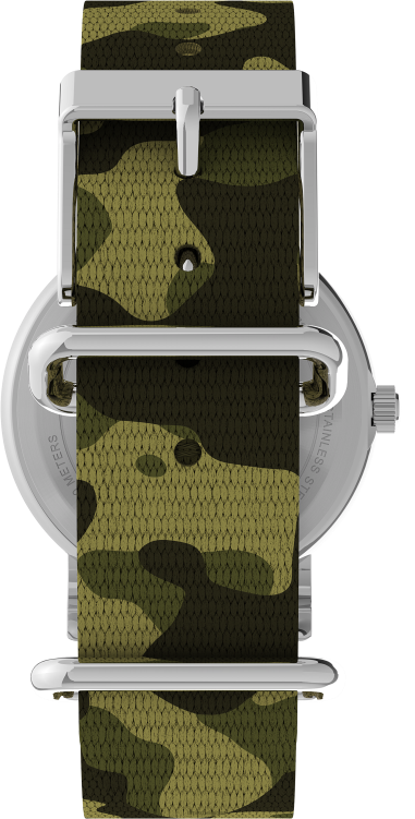 montres | Timex femmes montre Weekender avec bracelet en tissu de 31 mm R2F20391 argenté/vert/blanc