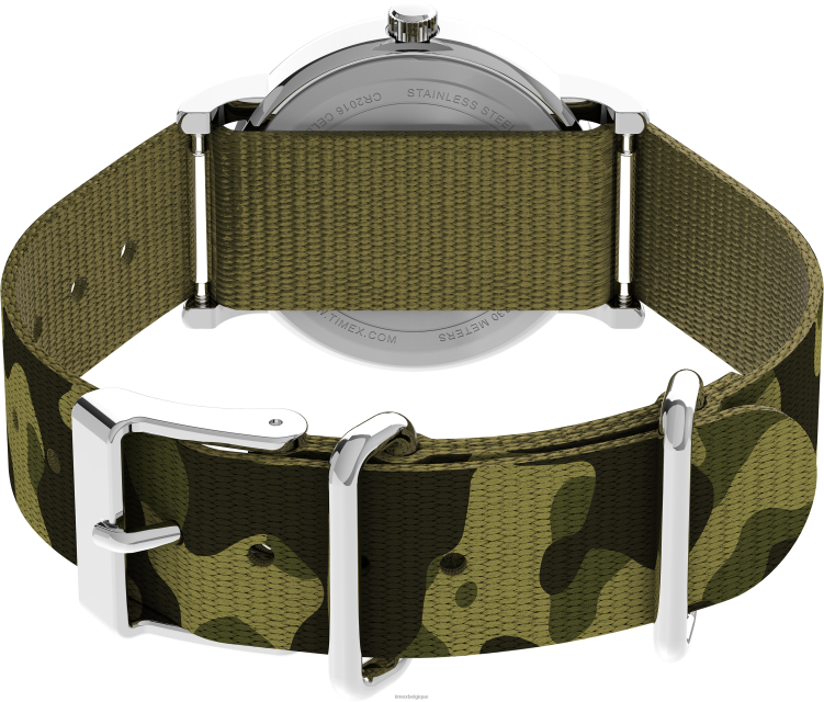 montres | Timex femmes montre Weekender avec bracelet en tissu de 31 mm R2F20391 argenté/vert/blanc