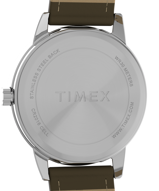 montres | Timex femmes montre à bracelet en cuir réglable unique de 30 mm facile à lire R2F20396 argenté/marron/crème