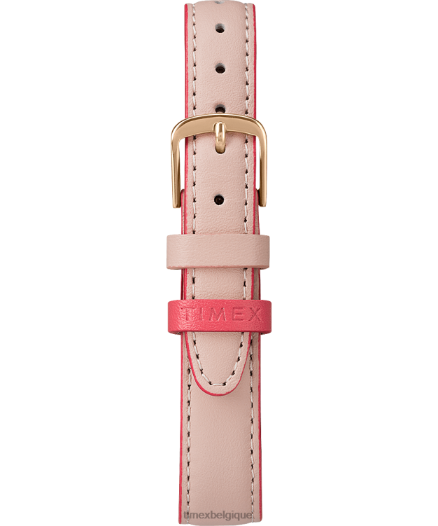 montres | Timex femmes montre facile à lire color pop avec bracelet en cuir de 30 mm R2F20390 ton doré rose/rose/crème
