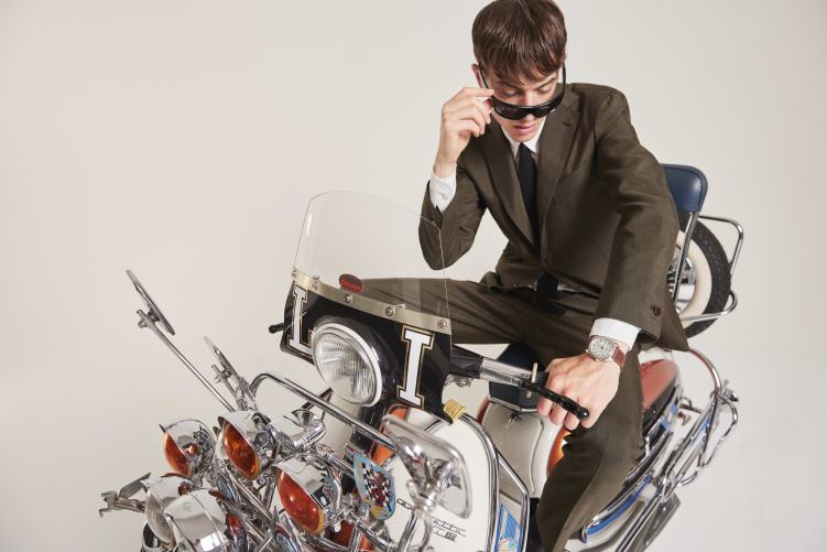 montres | Timex Hommes montre automatique à sous-cadran Marlin avec bracelet en cuir de 39 mm R2F2040 acier inoxydable/marron/argenté