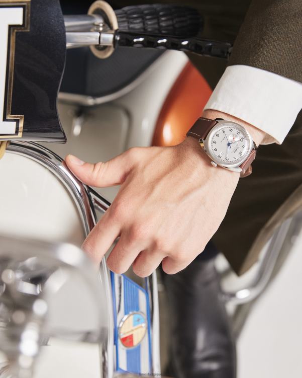 montres | Timex Hommes montre automatique à sous-cadran Marlin avec bracelet en cuir de 39 mm R2F2040 acier inoxydable/marron/argenté