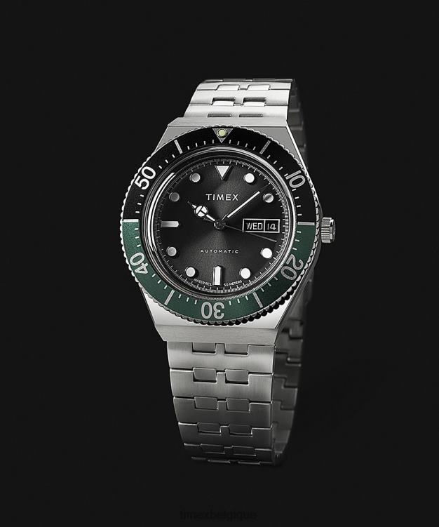 montres | Timex Hommes montre bracelet en acier inoxydable m79 automatique 40 mm R2F2049 acier inoxydable/gris