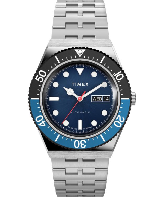 montres | Timex Hommes montre bracelet en acier inoxydable m79 automatique 40 mm R2F2053 acier inoxydable/bleu