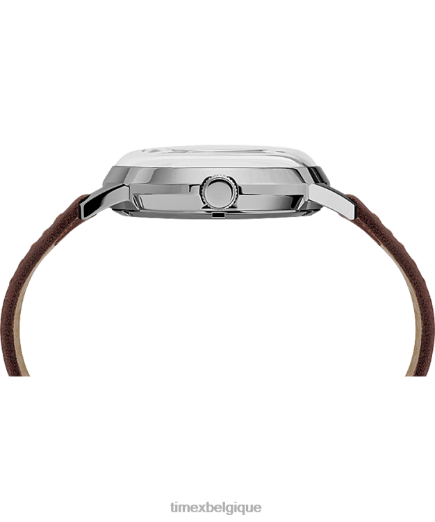 montres | Timex Hommes montre marlin automatique 40 mm avec bracelet en cuir R2F2056 marron/argenté