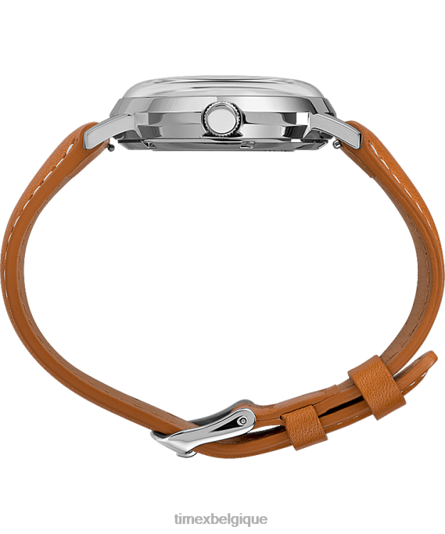 montres | Timex Hommes montre marlin automatique 40 mm avec bracelet en cuir R2F2060 marron/bleu