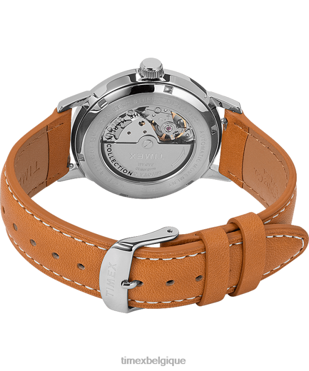 montres | Timex Hommes montre marlin automatique 40 mm avec bracelet en cuir R2F2060 marron/bleu