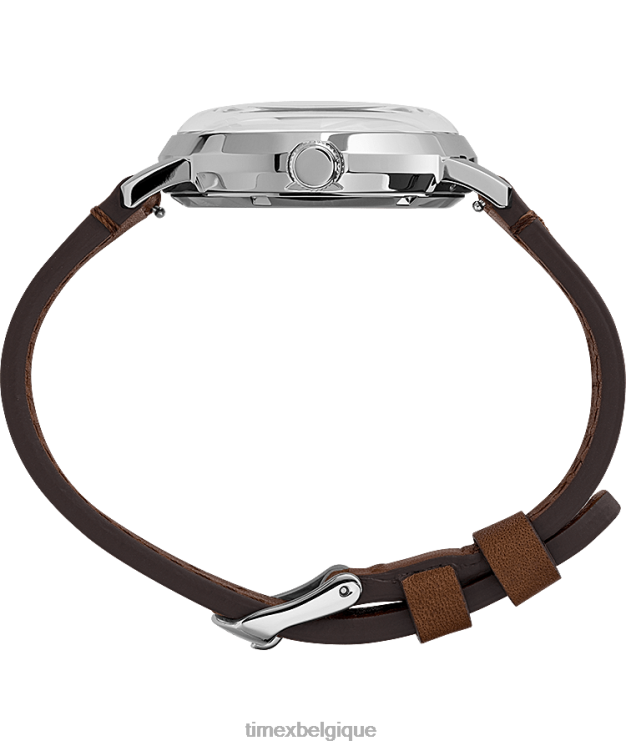 montres | Timex Hommes montre marlin automatique cadran californien bracelet en cuir 40 mm R2F2057 acier inoxydable/marron/naturel