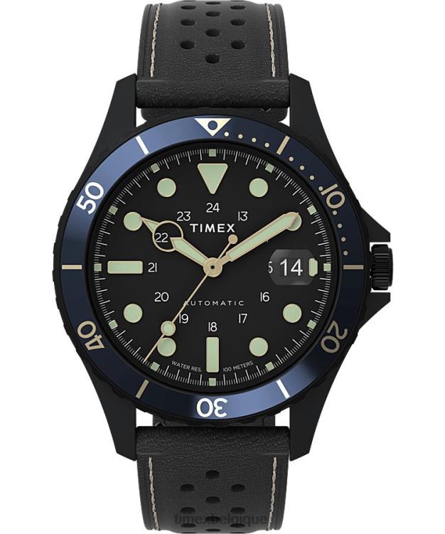 montres | Timex Hommes montre navi xl automatique 41 mm avec bracelet en cuir R2F2042 noir