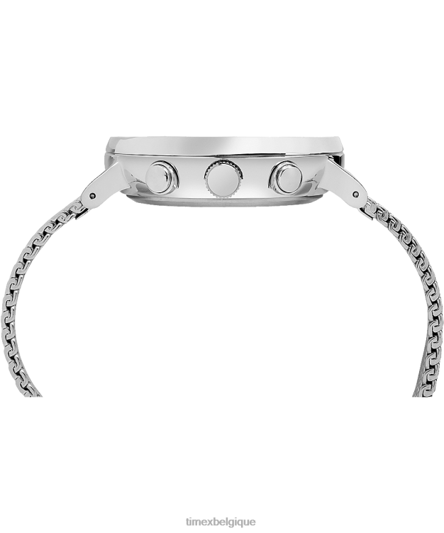 montres | Timex Hommes montre chronographe fairfield à bracelet en maille de 41 mm R2F20104 argenté/blanc