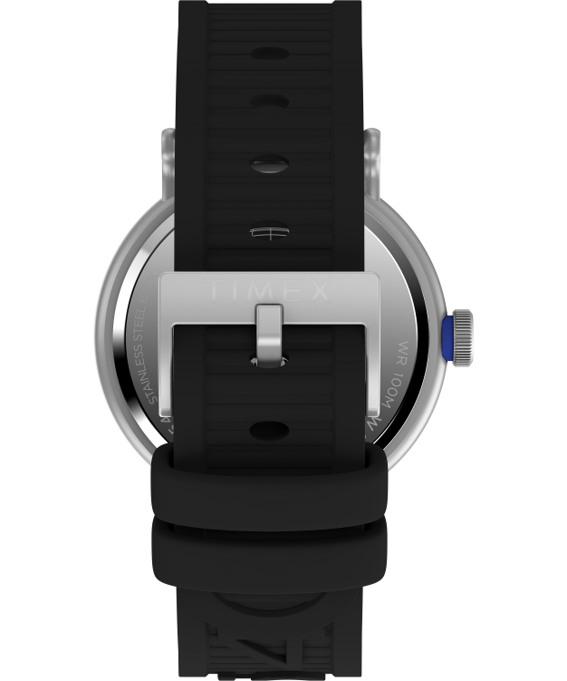 montres | Timex Hommes montre de plongée standard 43 mm avec bracelet en résine écologique R2F2099 argenté/noir/autre
